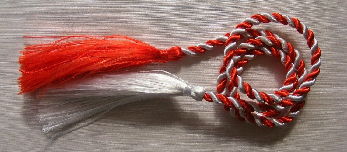 martisor, red, rope